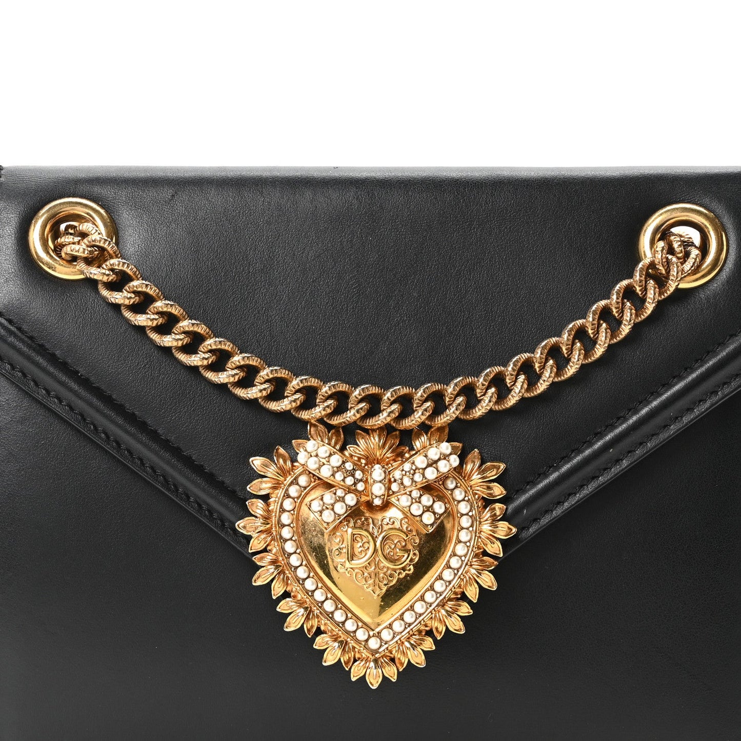 Smooth Calfskin Medium Devotion Crossbody Bag Black