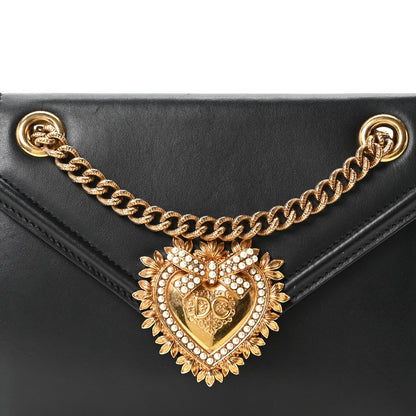 Smooth Calfskin Medium Devotion Crossbody Bag Black