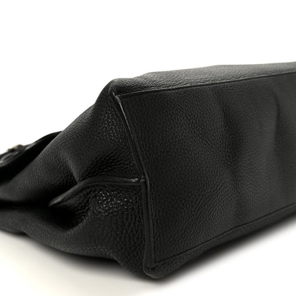 Cellarius Calfskin Bamboo Daily Top Handle Bag Black