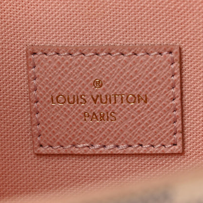 Damier Azur Pochette Felicie Chain Wallet Rose Ballerine