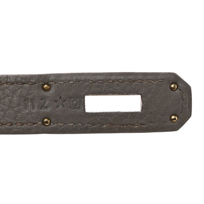 Taurillon Clemence Lizard Club Birkin 35 Etain Graphite
