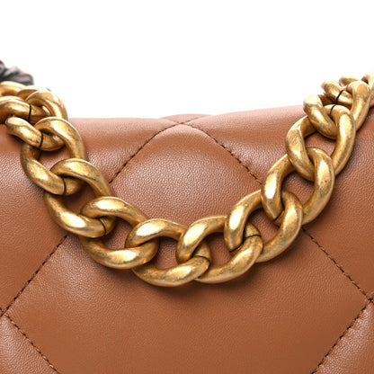 Lambskin Quilted Medium Chanel 19 Flap Brown