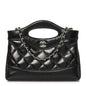 Shiny Crumpled Calfskin Quilted Nano 31 Shopping Bag Black