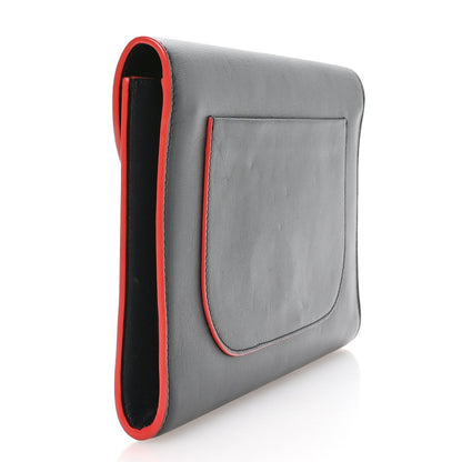Smooth Calfskin Trotteur Clutch Navy Blue Red