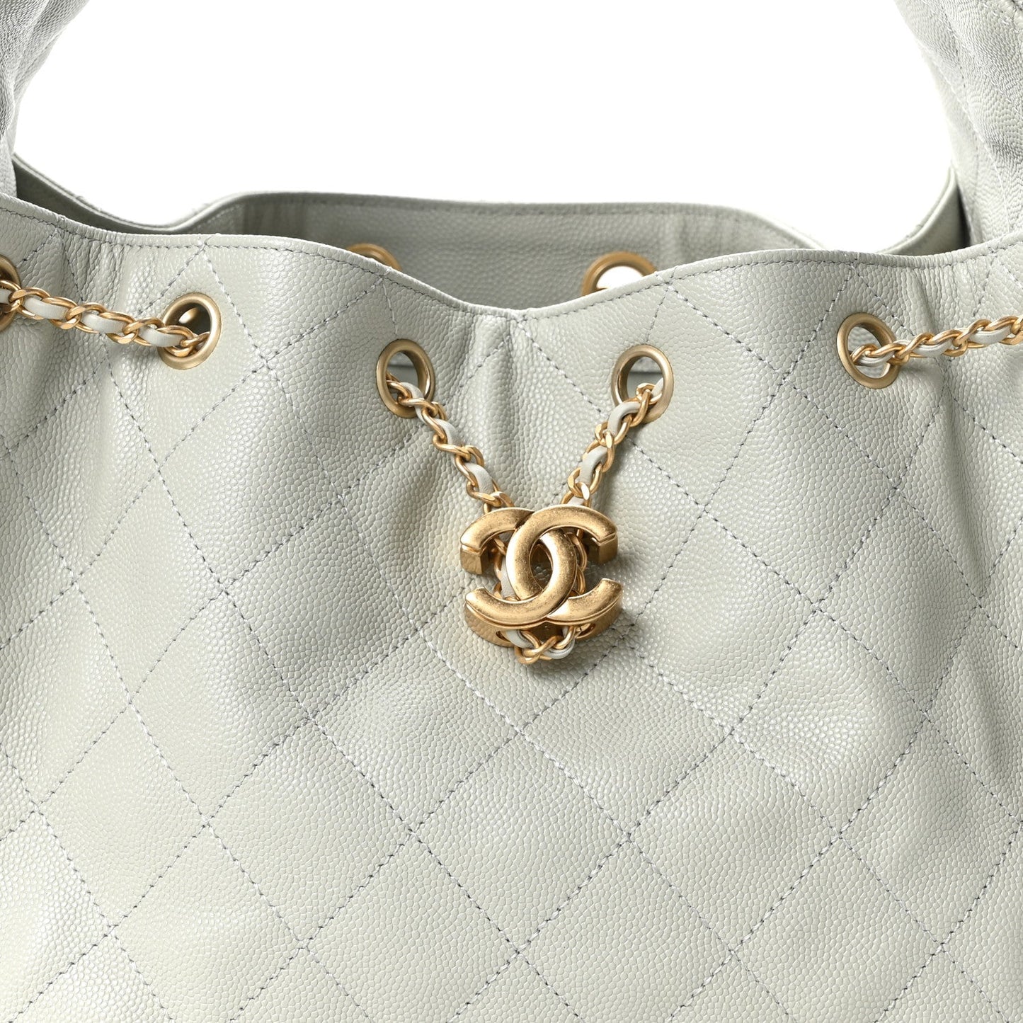 Caviar Quilted Small Chanel 25 Handbag Light Green