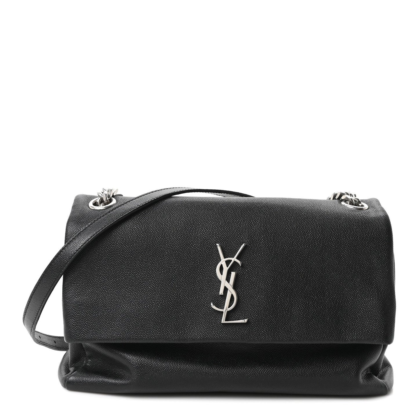 Grain De Poudre Medium West Hollywood Monogram Fold-Over Black