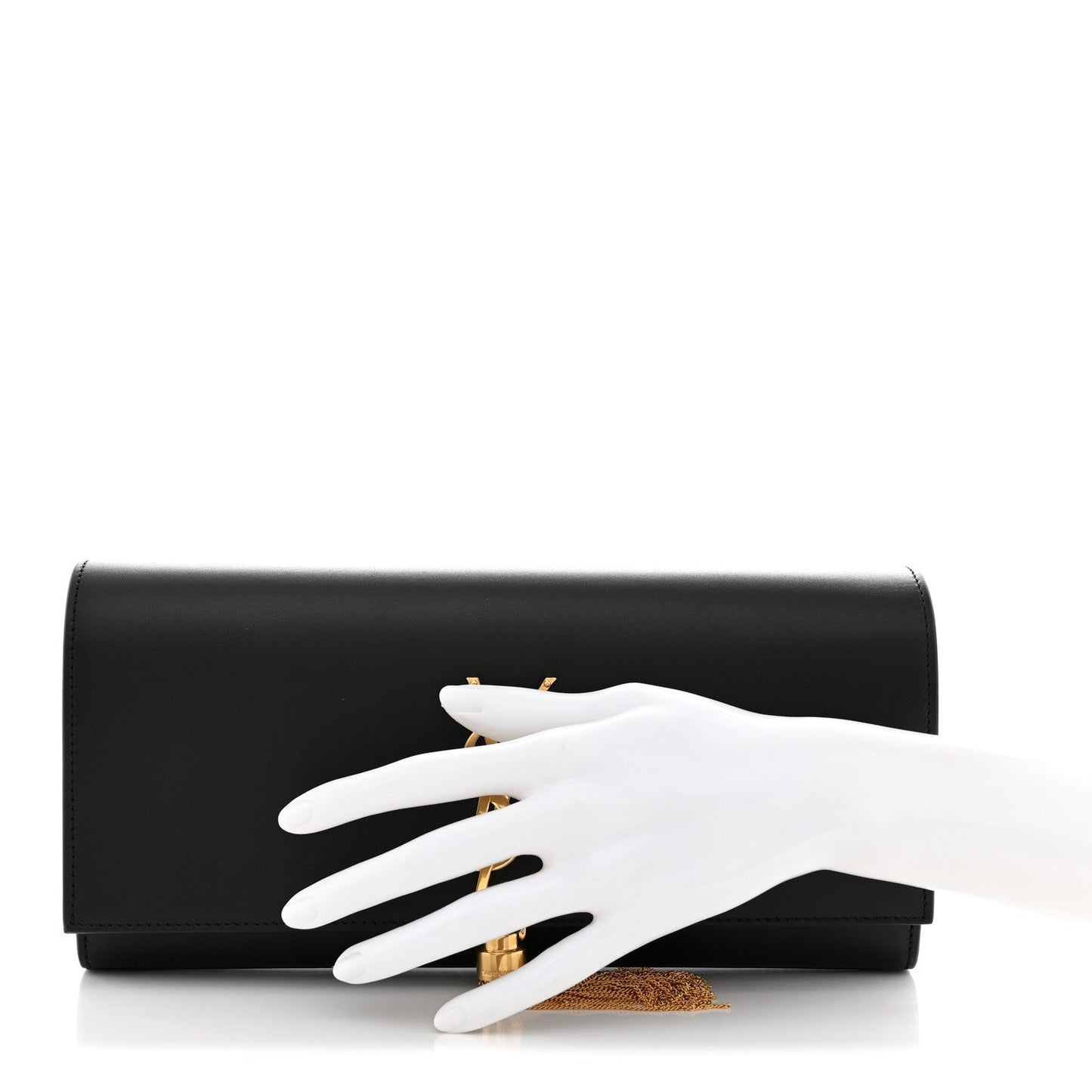 Calfskin Classic Monogram Tassel Clutch Black