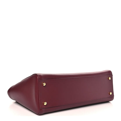 Calfskin Archetype Small Shopping Tote Dark Burgundy