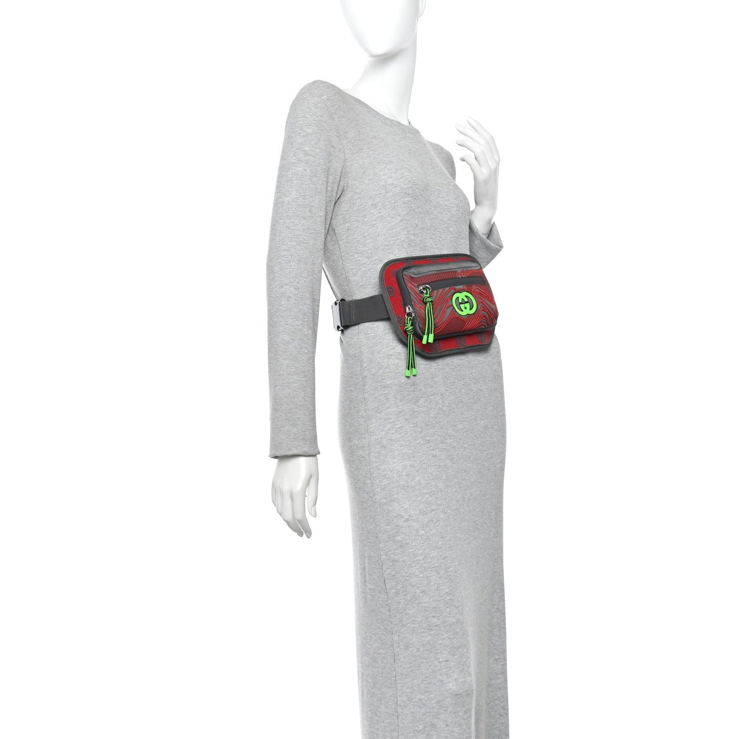 Jersey GG Monogram All Over Sporty Belt Bag Green Grey Multicolor