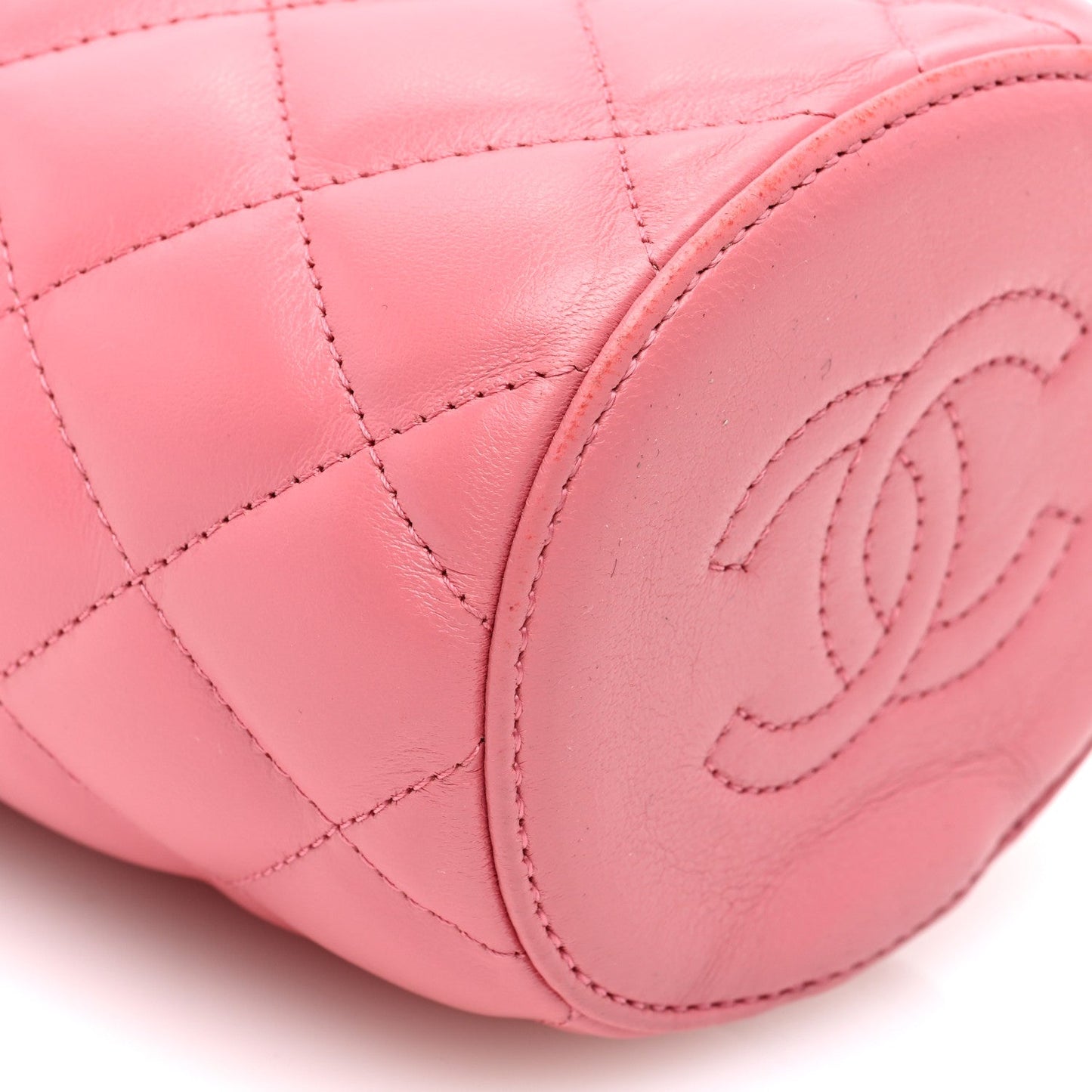 Lambskin Quilted Mini Crown Box Bag Pink