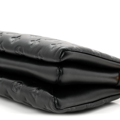 Lambskin Embossed Monogram Coussin PM Black