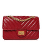 Aged Calfskin Chevron Quilted 2.55 Reissue Mini Flap Dark Red