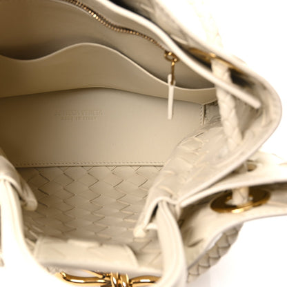 Nappa Intrecciato Small Andiamo Shoulder Bag Sea Salt