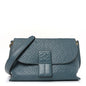 Goatskin Embossed Avenue Shoulder Bag Blue