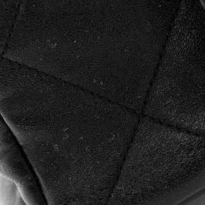 Lambskin Quilted Logo Mini Backpack Black