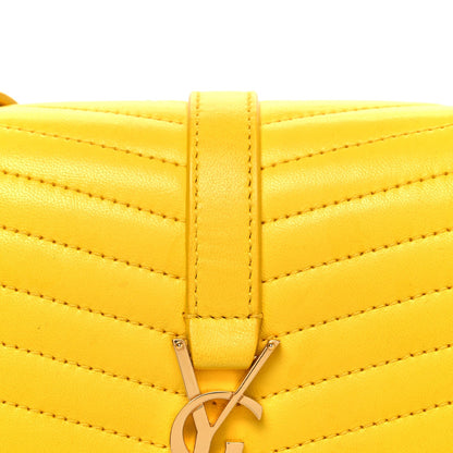 Lambskin Matelasse Chevron Monogram Small Sulpice Bag Mimosa
