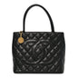 Caviar Quilted Medallion Tote Black