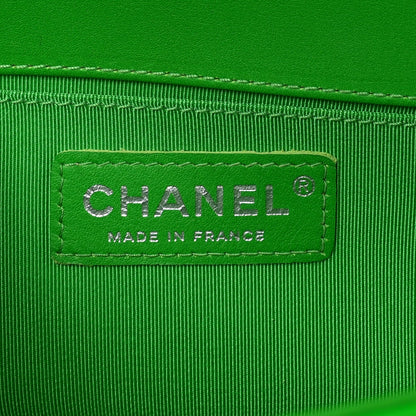 Patent Quilted Small Boy Flap Green
