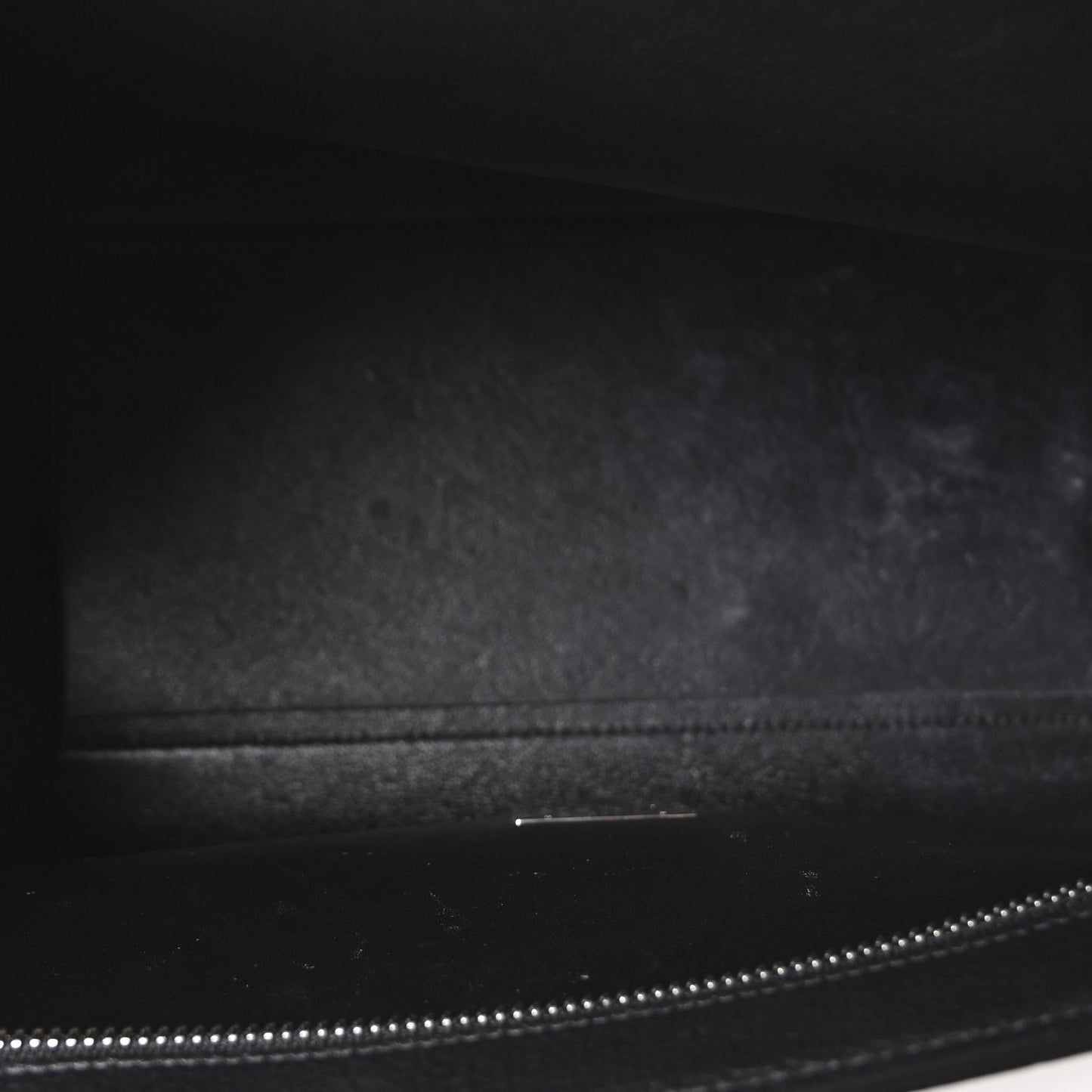 Drummed Calfskin Suede Small Trapeze Black