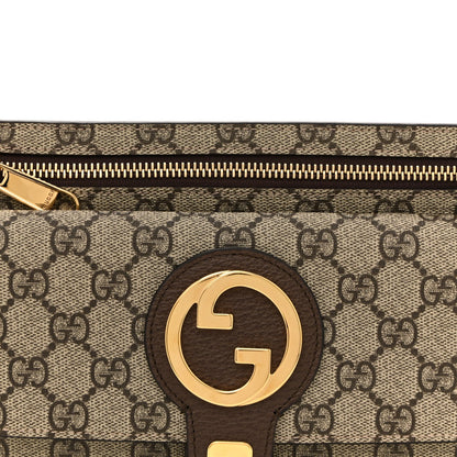 GG Supreme Monogram Textured Dollar Calfskin Blondie Belt Bag Beige Ebony New Acero