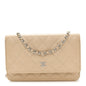 Caviar Quilted Wallet on Chain WOC Beige