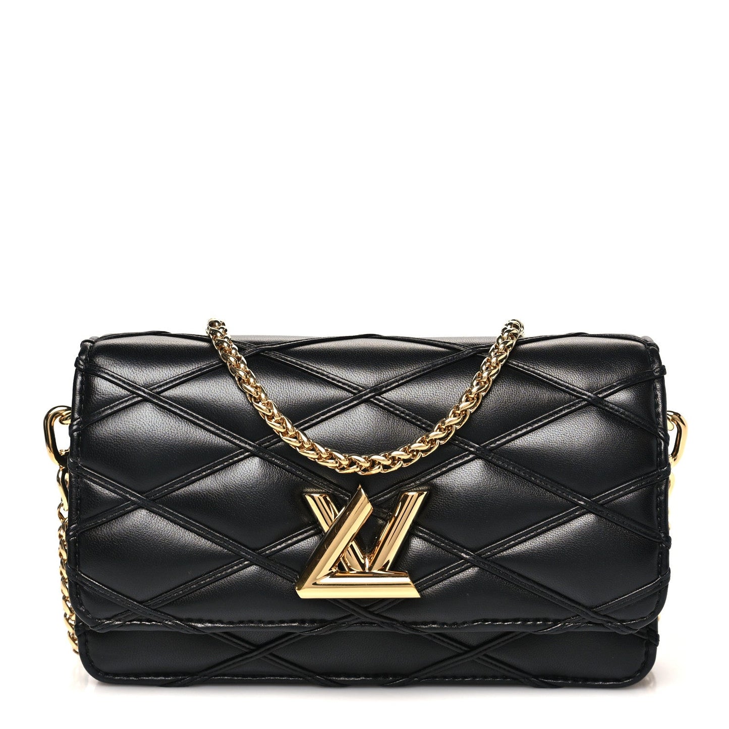 Lambskin Malletage Wallet On Chain GO-14 Black