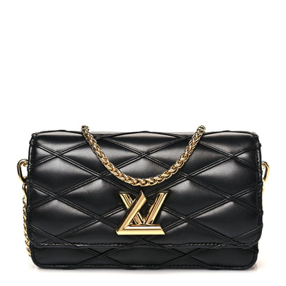 Lambskin Malletage Wallet On Chain GO-14 Black