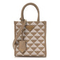 Jacquard Saffiano Triangolo Symbole Embroidered Micro Tote Corda Talco