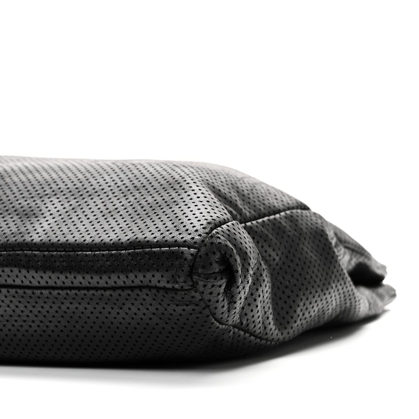 Calfskin Perforated Drill Tote Bag Black