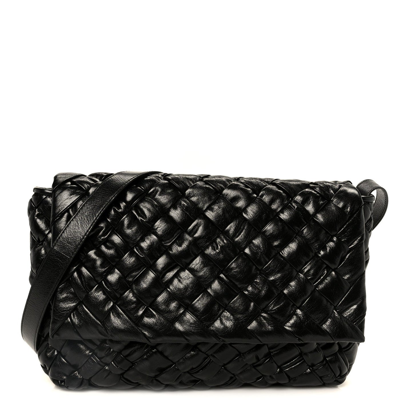 Calfskin Intreccio Kalimero Messenger Black