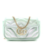 Iridescent Nappa Chevron Matelasse Super Mini GG Marmont Shoulder Bag Green Iridescent