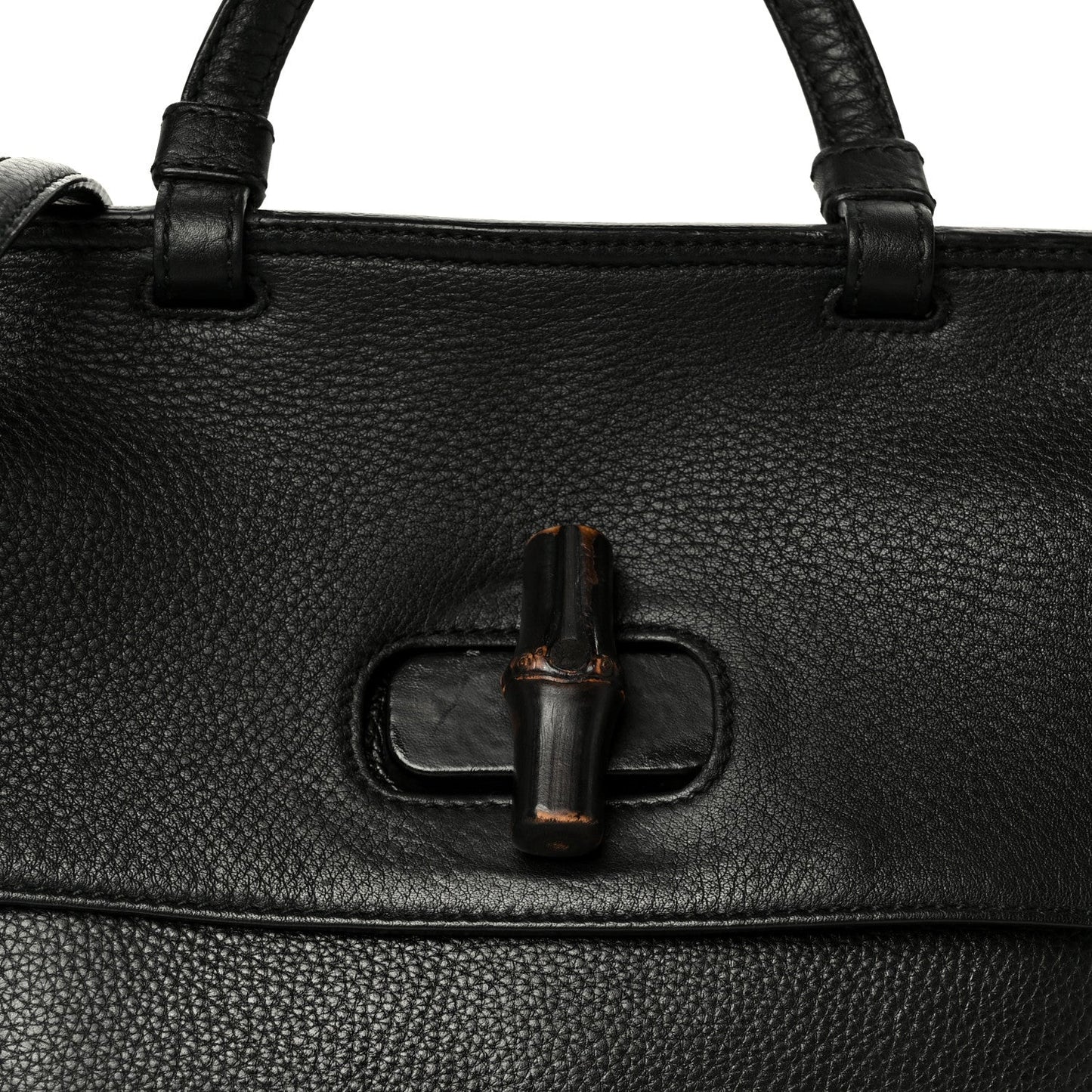 Cellarius Calfskin Bamboo Daily Top Handle Bag Black