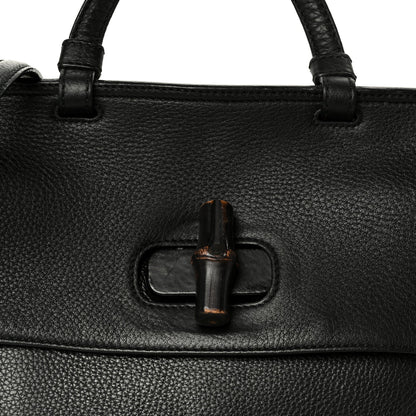 Cellarius Calfskin Bamboo Daily Top Handle Bag Black