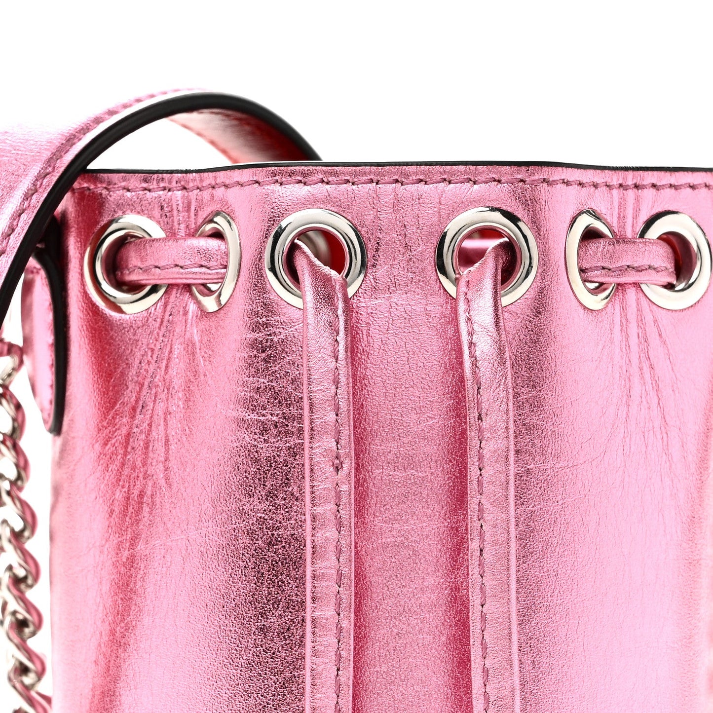 Metallic Calfskin Mary Jane Bucket Confettis