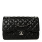 Lambskin Quilted Jumbo Double Flap Black
