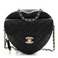 Lambskin Quilted CC In Love Heart Bag Black
