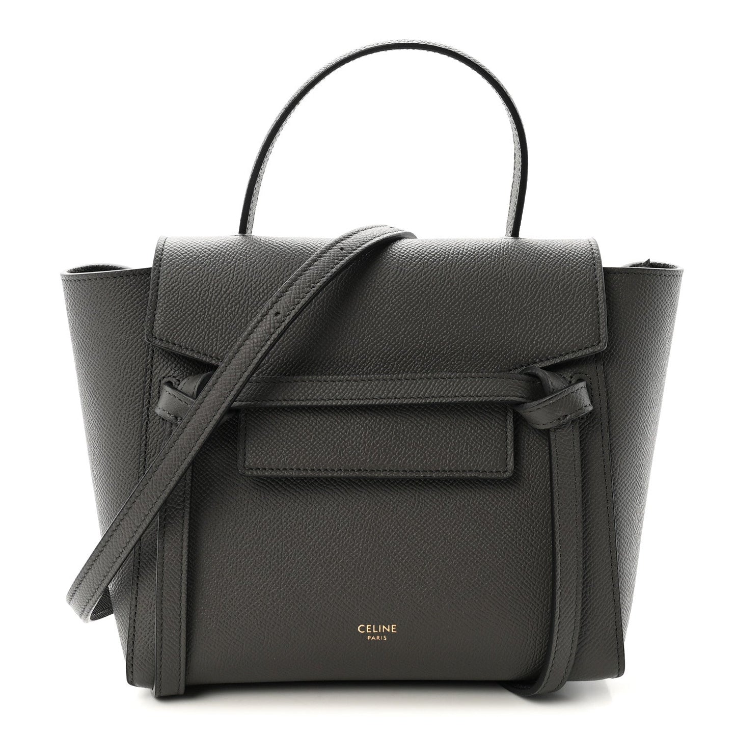Grained Calfskin Nano Belt Bag Grey