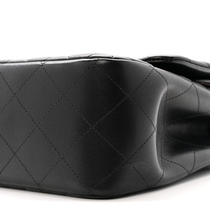 Lambskin Quilted Jumbo Double Flap Black