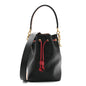 Vitello Grace F is Fendi Stamp Patch Perforated Small Mon Tresor Bucket Bag Black