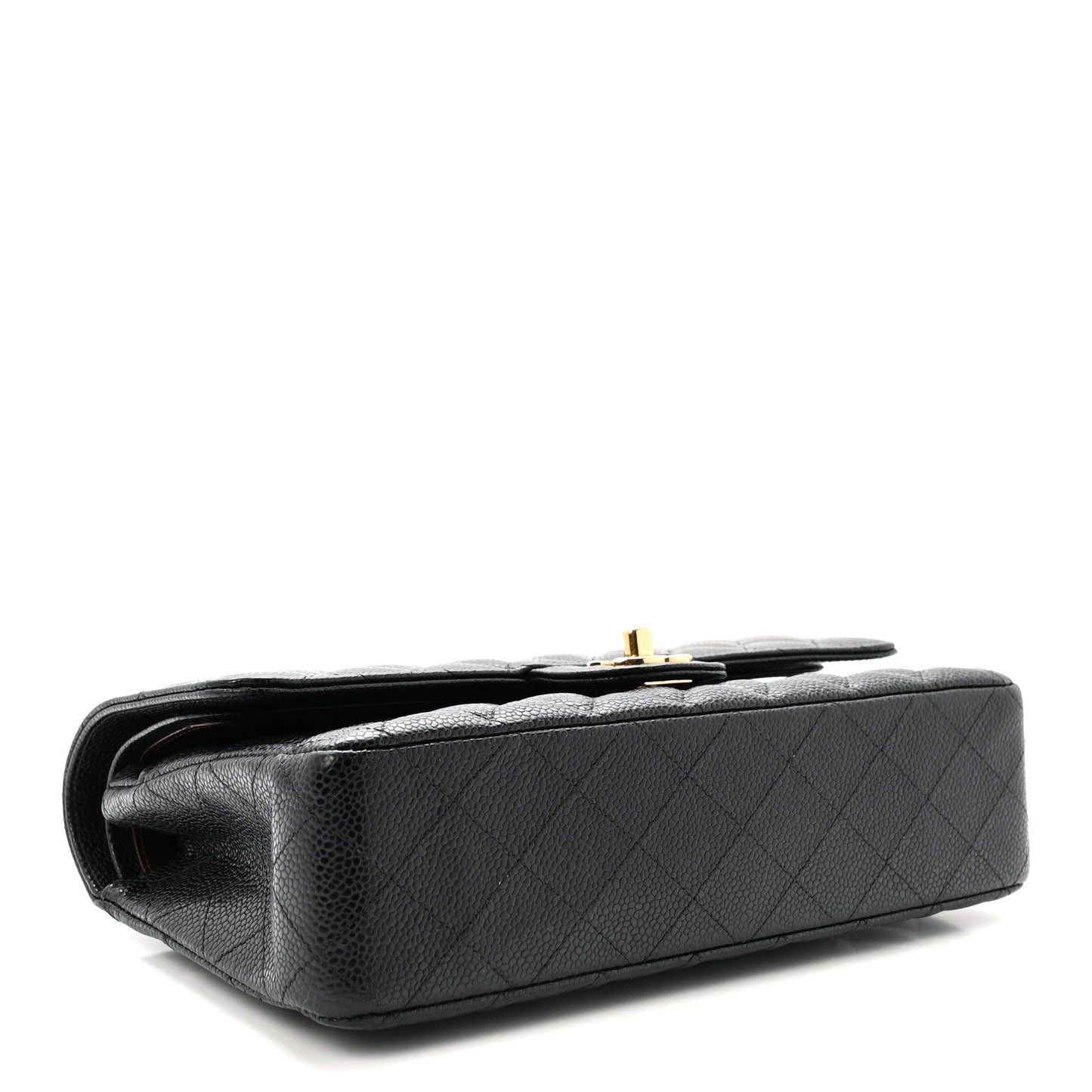Caviar Quilted Medium Double Flap Black