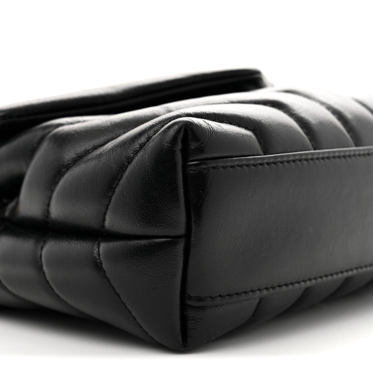 Calfskin Y Quilted Monogram Toy Loulou Crossbody Bag Black