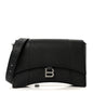Semi Matte Soft Textured Calfskin Downtown Shoulder Bag Black