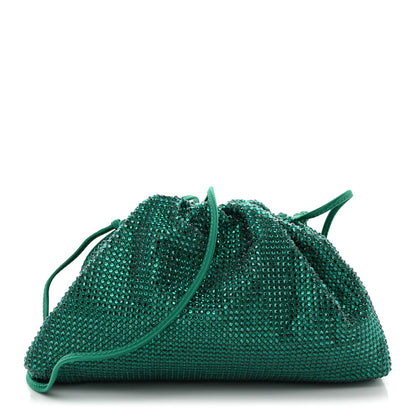 Satin Crystal Embellished The Mini Pouch Emerald
