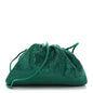 Satin Crystal Embellished The Mini Pouch Emerald