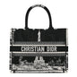 Canvas Embroidered Medium Paris Book Tote Black White