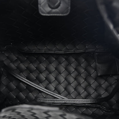 Nappa Intrecciato Small Campana Shoulder Bag Black