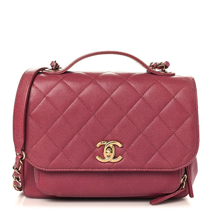 Caviar Quilted Medium Business Affinity Flap Pink