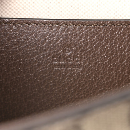 GG Supreme Monogram Textured Dollar Calfskin Web Mini Ophidia Envelope Shoulder Bag Beige Ebony