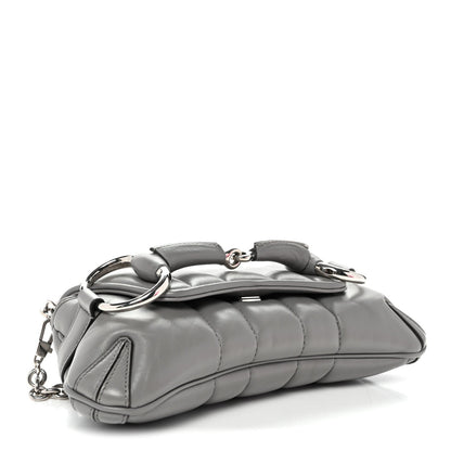 Nappa Vertical Matelasse Small Maxi Horsebit Chain Shoulder Bag Gray