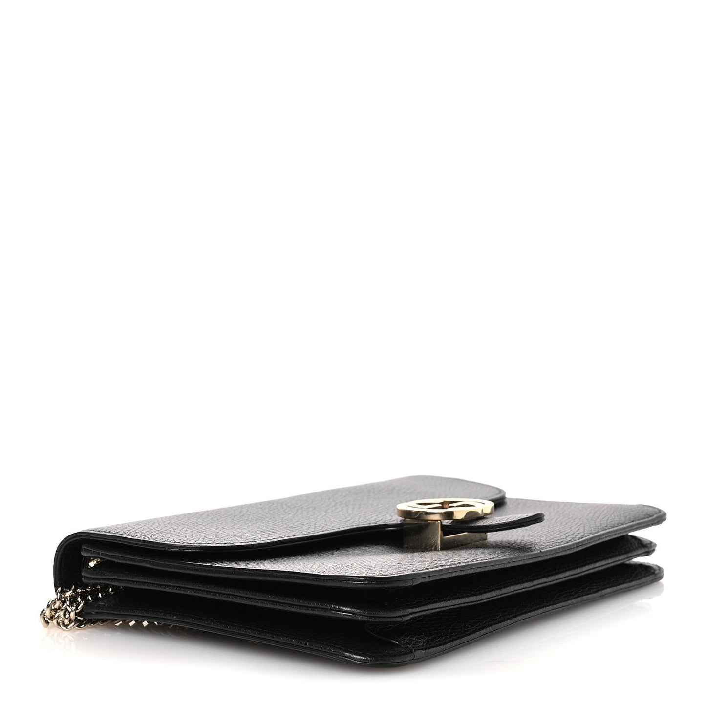 Dollar Calfskin Interlocking G Shoulder Bag Black